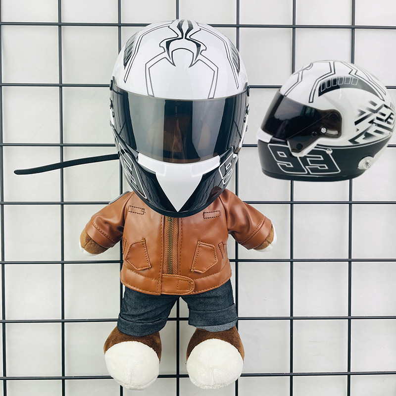 Coche eléctrico colgante oso muñeca casco cuero juguete coche tronco montar decoración 4S reparación tienda locomotora muñeca