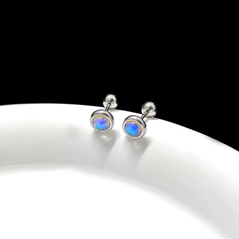 Geometric Pattern 1 Piece Classic Style Geometric Plating 304 Stainless Steel Moonstone Drop Earrings Ear Studs