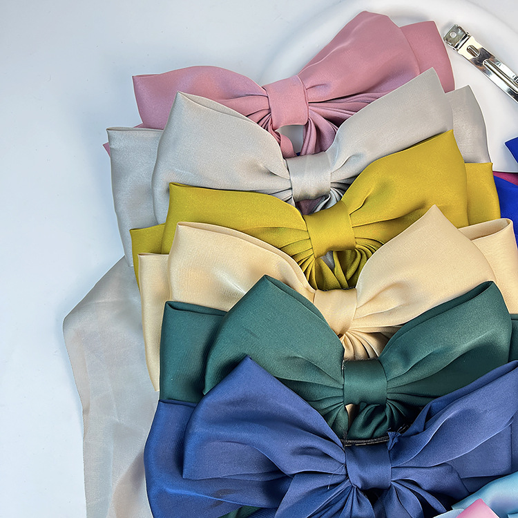50g Weight Hair Clip Hair Accessories Type 1 Piece Quantity Daily Occasion satin Material Bow Knot Pattern Women's Gender Sweet Style Women's Sweet Bow Knot Satin Hair Clip 7