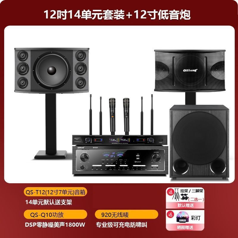奇声T10家庭ktv音响套装全套家用家庭影院客厅卡拉OK蓝牙组合音箱|undefined