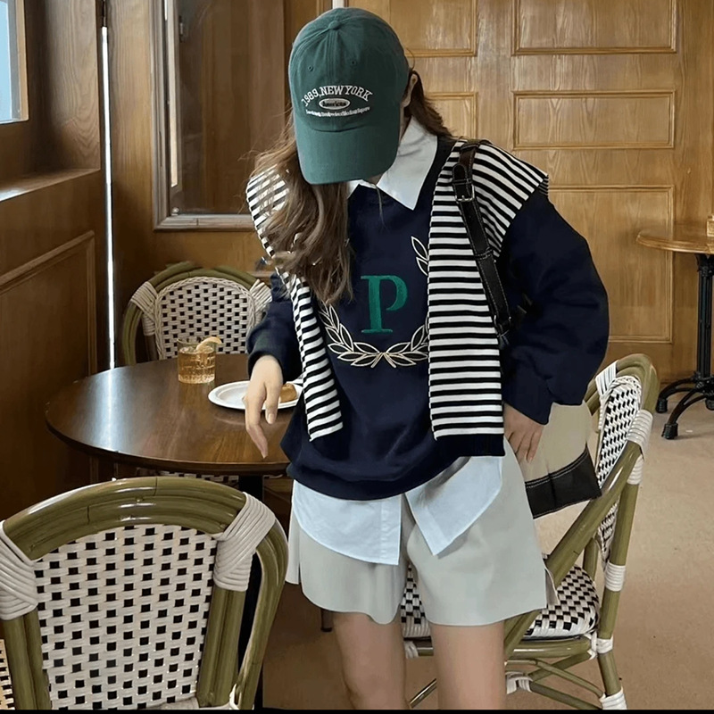 Chal a rayas para mujeres primavera nuevo temperamento de punto pequeño hombro delgado con suéter camisa bufandas