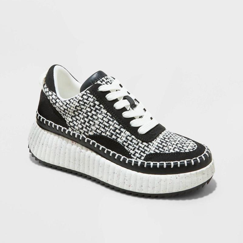 跨境Universal Thread Women's Low Top Woven Lace Up Sneakers|undefined