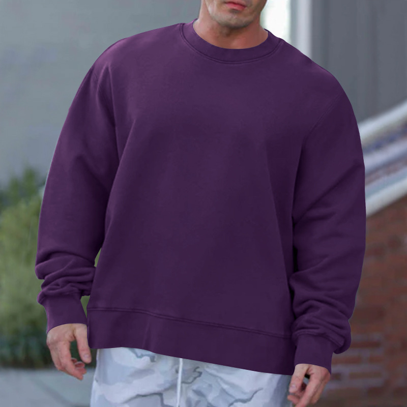 Sweater autumn new men's long sleeved pullover thick and versatile round neck sweater_voghion.com