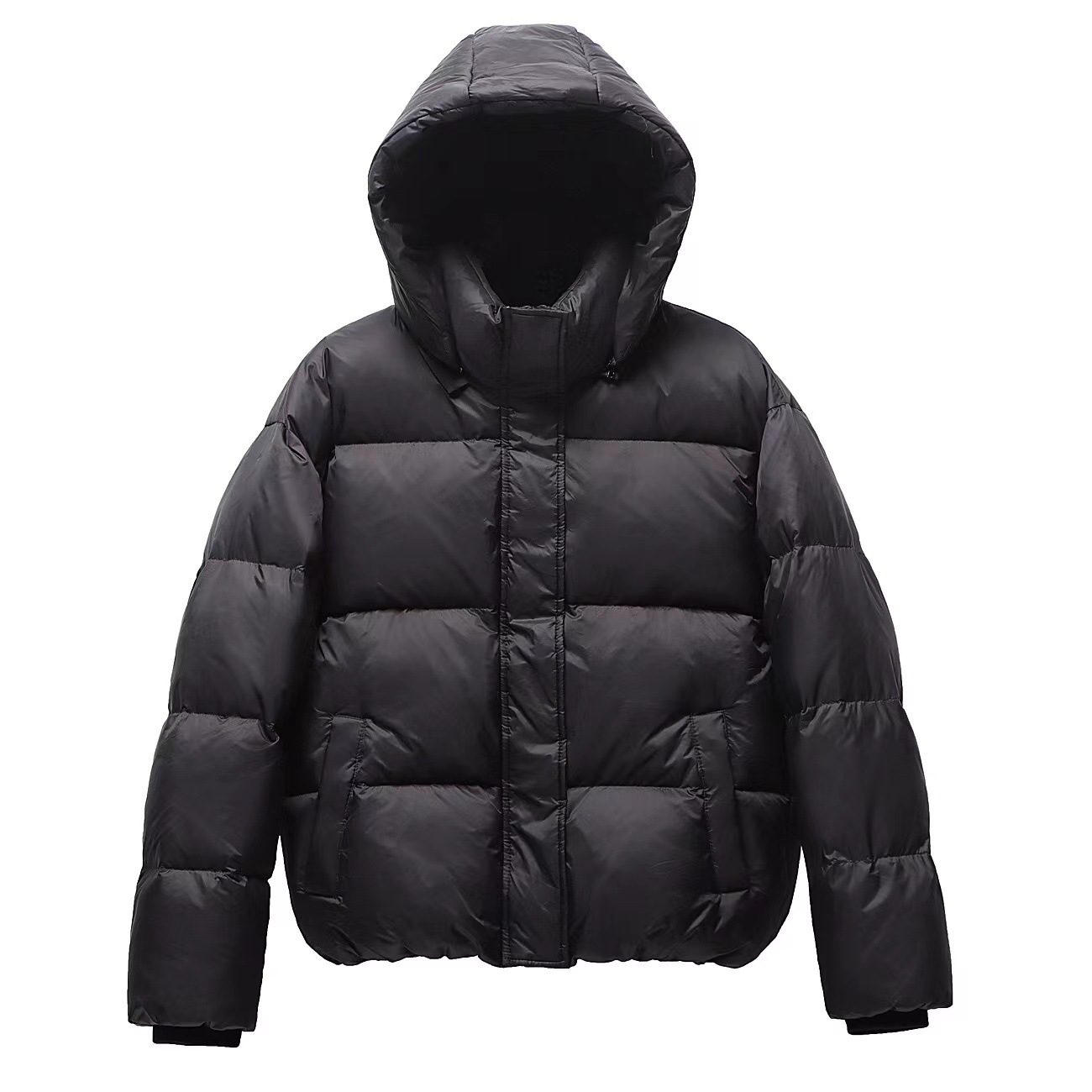 Transfronterizo TikTok ropa de mujer nueva chaqueta corta de grafeno de invierno de mujer gruesa chaqueta de pan de acero blanco