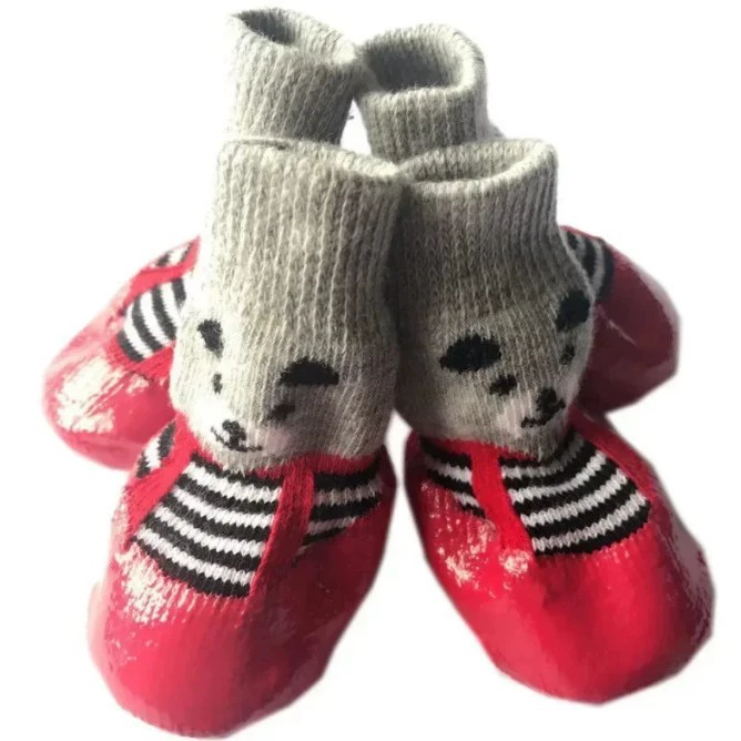 Животные собаки обувь носки спортивные водонепроницаемые обувь носки водонепроницаемые носки 4PC Pets Waterproof Shoes