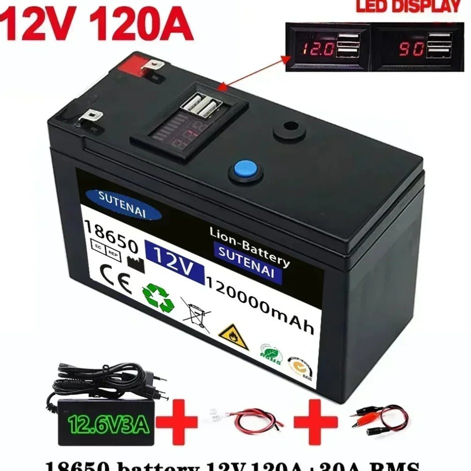 12V120Ah 3S6P 18650 batería de litio para pulverizador carro niños eléctrico eléctrico