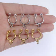 Wholesale 10mm Inner Diameter Milky Ring Pendant Accessories in 316L Stainless Steel with Gold and Silver Color U-Shaped Design