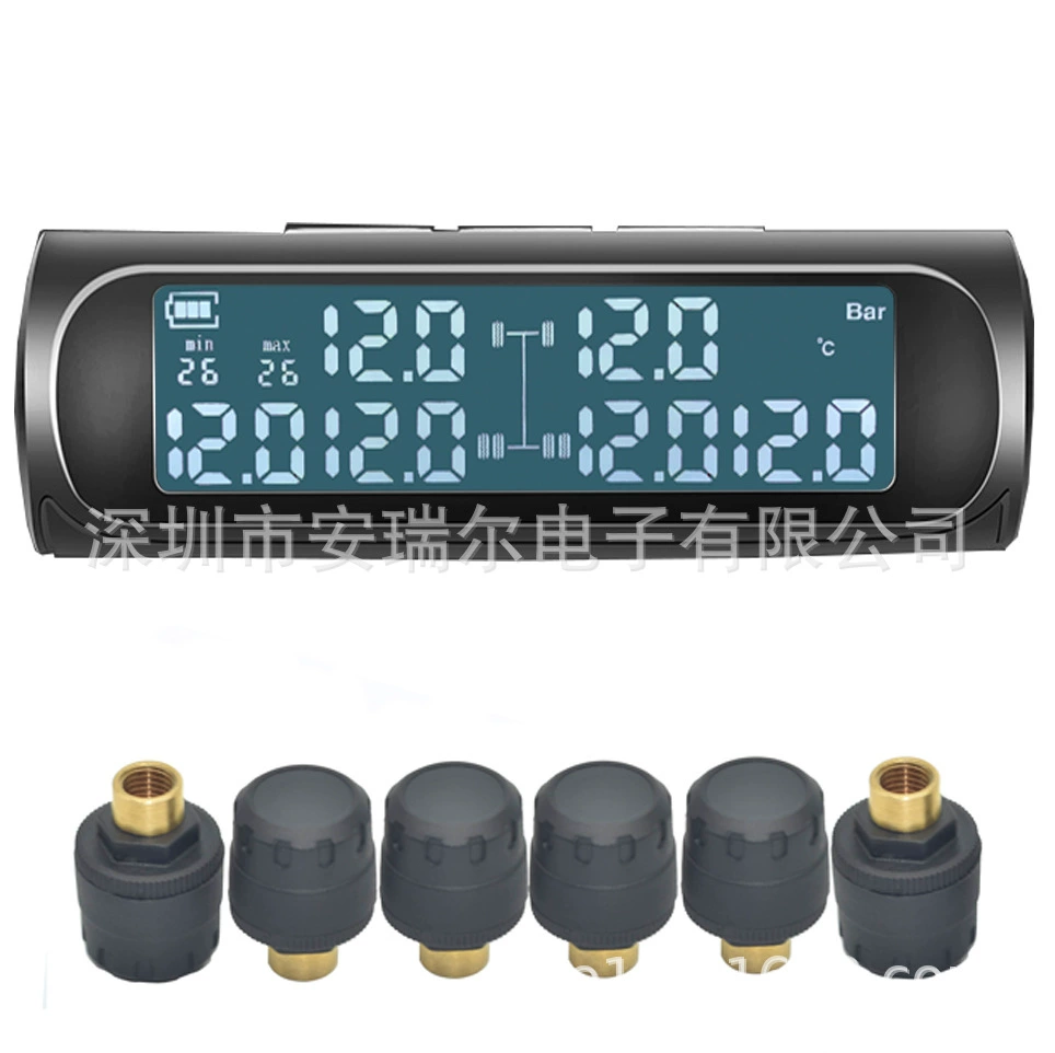 Солнечный беспроводной монитор давления в шинах TPMS монитор давления в шинах Детектор давления в шинах для легких грузовиков RV