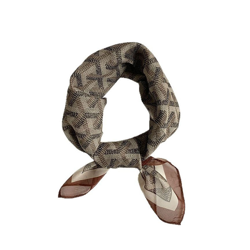 Bufanda de seda, bufanda cuadrada pequeña, personalidad retro, textura de algodón y lino, turbante, banda para el cabello, habitación con aire acondicionado de verano, protección para el cuello, chal exterior