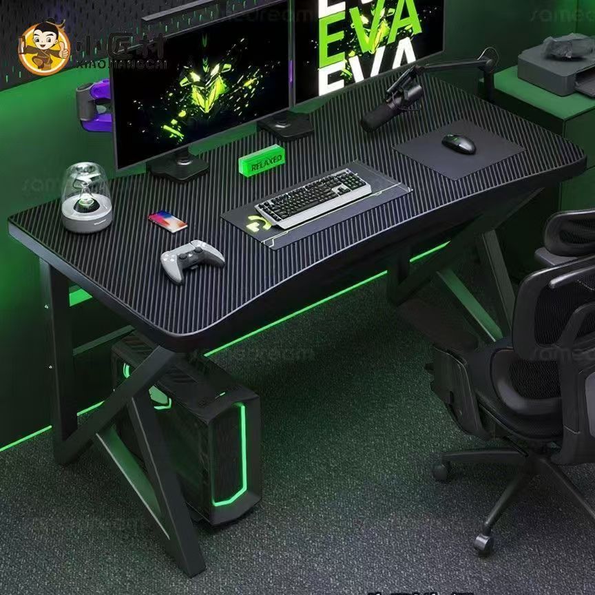 Quanpinwu Computer Desk Desktop Home Competition Table and Chair Bedroom Simple Game Table Carbon Fiber Simple Desk Office