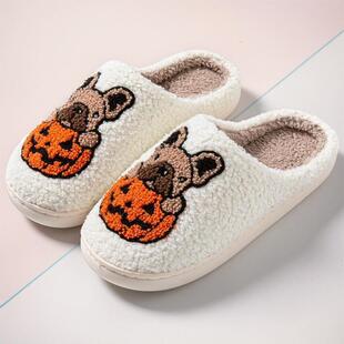 X 22341 Heart plush warm cotton slippers ����ë�q��ů����Ь