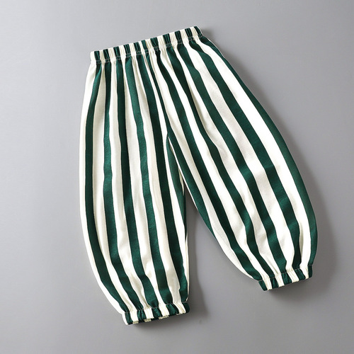 Children's Summer New Pure Cotton Mosquito-Proof Pants, Unisex Ankle Pants, Boys' and Girls' Lantern Pants, Casual Home Pants