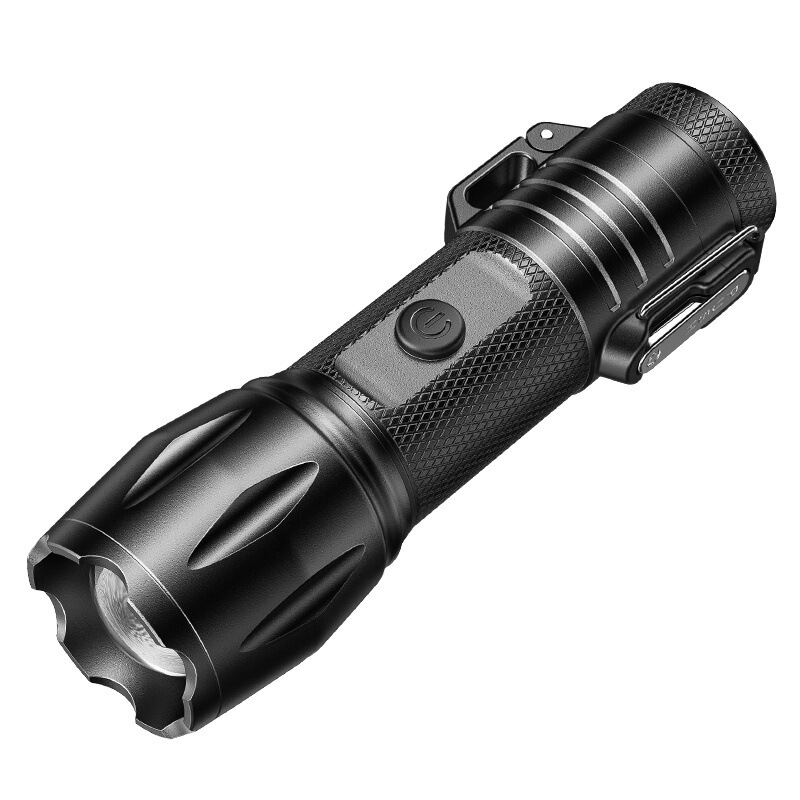Smiling Shark Outdoor Portable Ignitable Self-Defense Aluminum Alloy Flashlight High-Voltage Dual Arc Strong Light Flash Flashlight