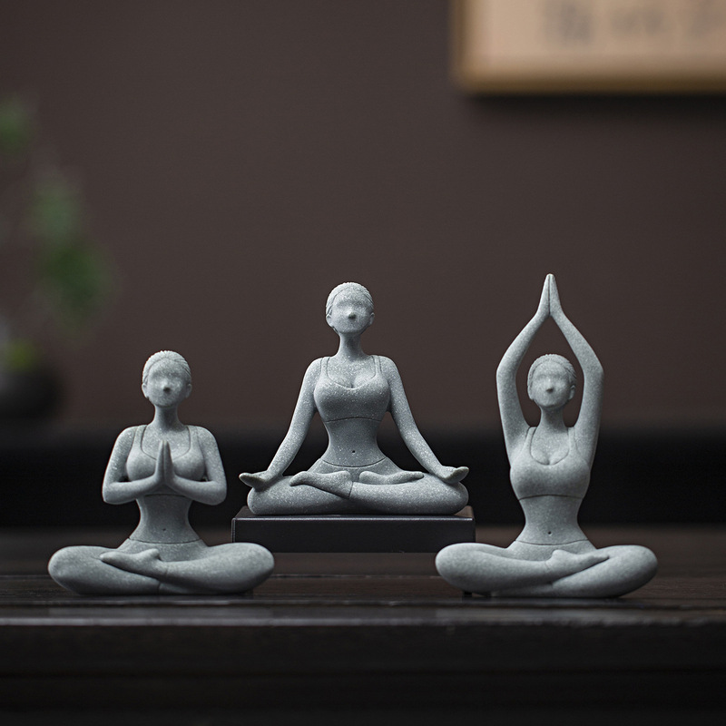 Creative Yoga Girl Asana Art Modeling Character Crafts Ornaments Home Desktop Yoga Studio Decorations