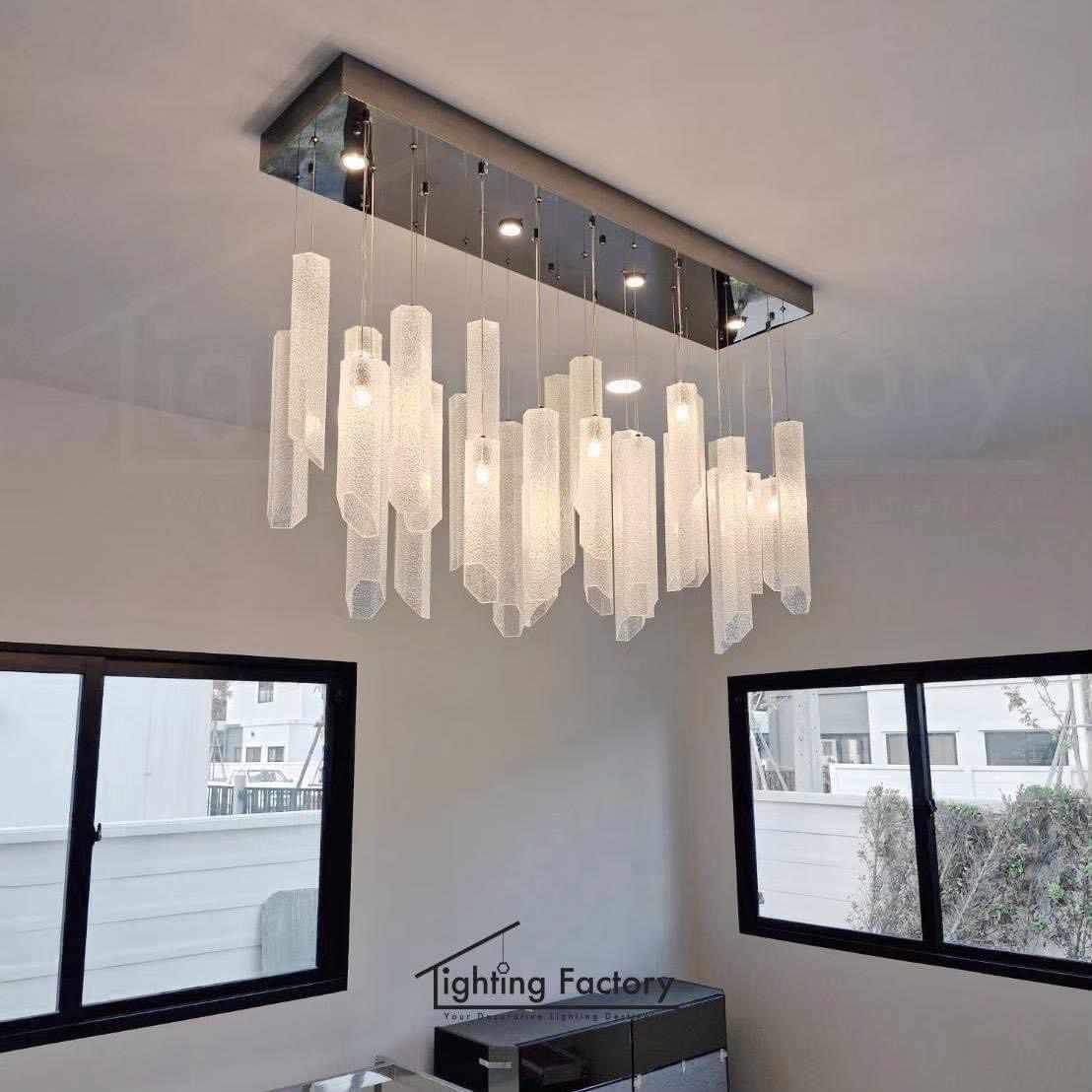 Lámpara de hotel a gran escala, araña de cristal personalizada, lámpara de cristal artesanal, lámpara de cristal en forma de pez, lámpara de Zhongshan, araña grande