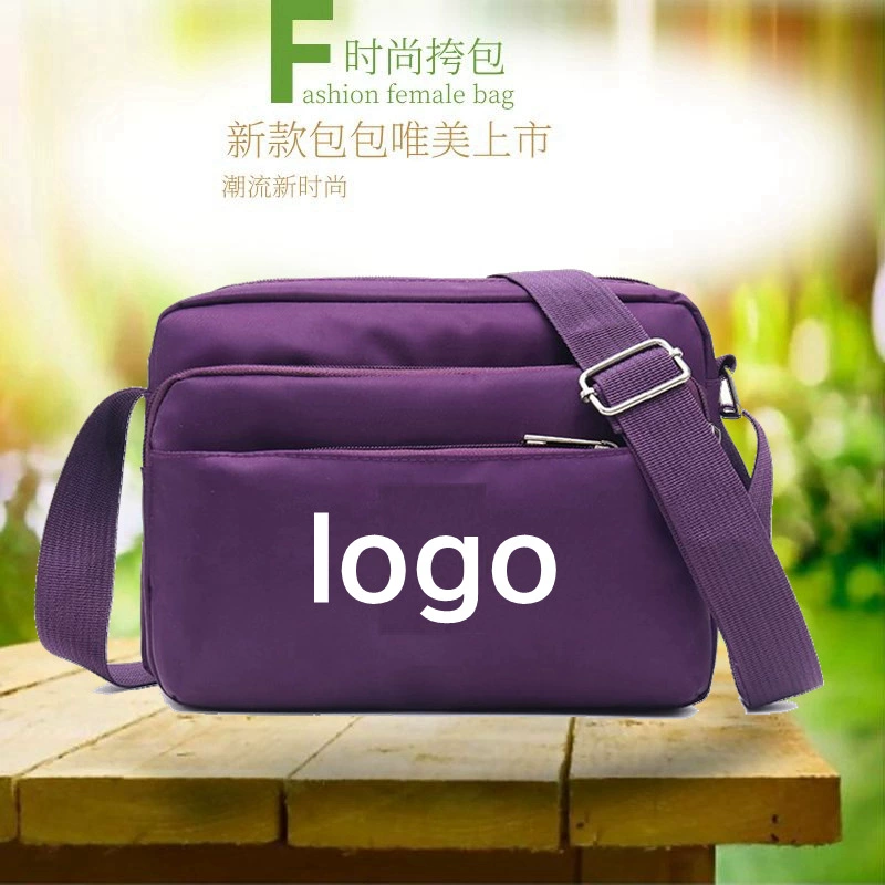 Сумка-мессенджер через плечо с принтом ЛОГОТИПА, Повседневная маленькая квадратная сумка из ткани Оксфорд, четырехслойная сумка для мумии среднего возраста на молнии