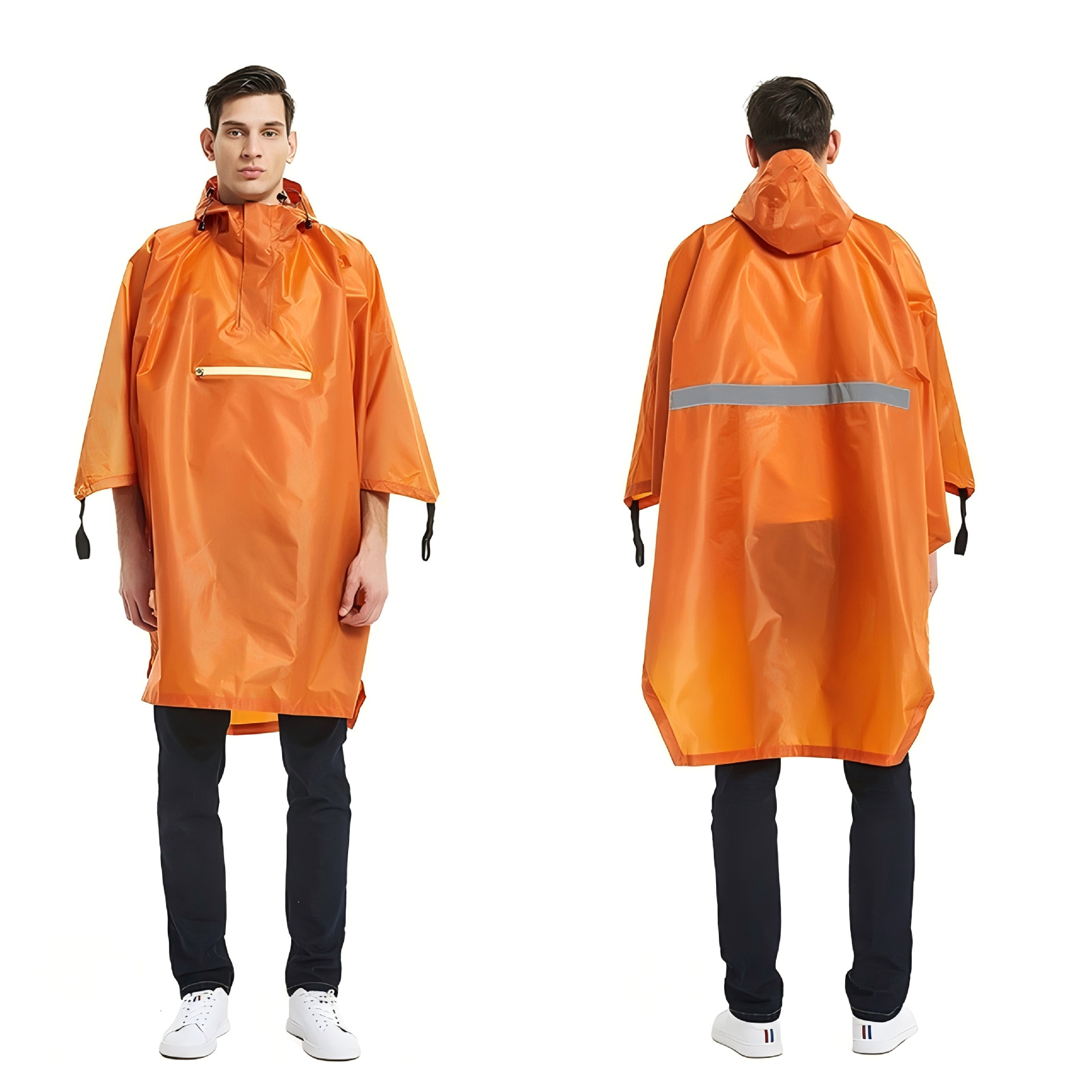 Comercio exterior impermeable al aire libre tres en uno poncho 210T poliéster PU viaje senderismo capa montañismo pesca capa impermeable