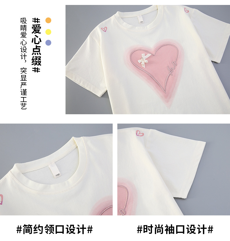 Enfants Filles 2 Pièces Tenues D’été À Volants T-Shirt À