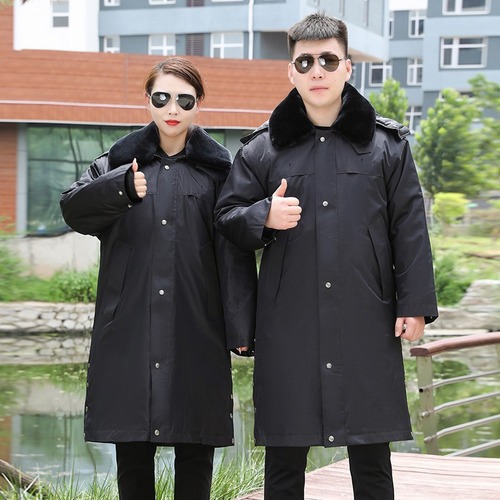 Men's military-style padded winter coat, cold storage anti-cold work protective cotton coat, security work uniform, winter clothing, thick long coat, Northeastern padded jacket