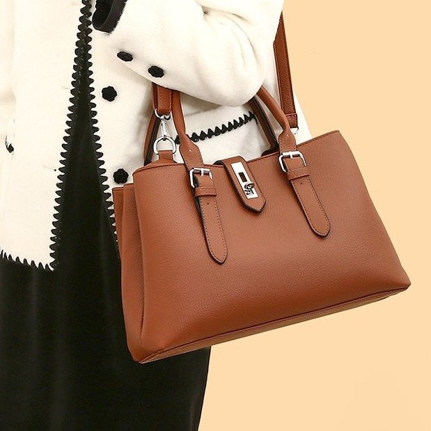 Damen Handtasche Im Retro-stil Aus Kunstleder Mit Steppnähten_voghion.com