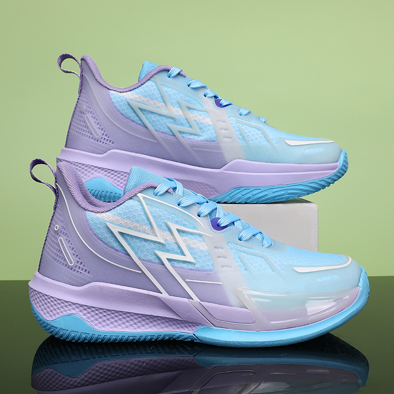 Zapatillas de baloncesto para jóvenes, zapatillas de deporte chirriantes de fricción de combate real para niños grandes, nuevas zapatillas de deporte transpirables de malla de otoño 2025