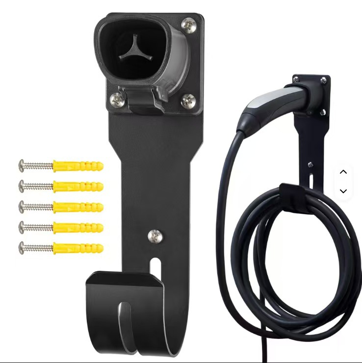 国标交流插座新能源充电桩取电枪空枪座墙壁式枪支架充电枪线挂钩