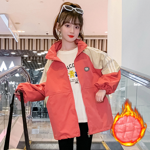 Girls 2024 winter new style quilted thickened jacket mountaineering jacket sports splicing outdoor warm and fat