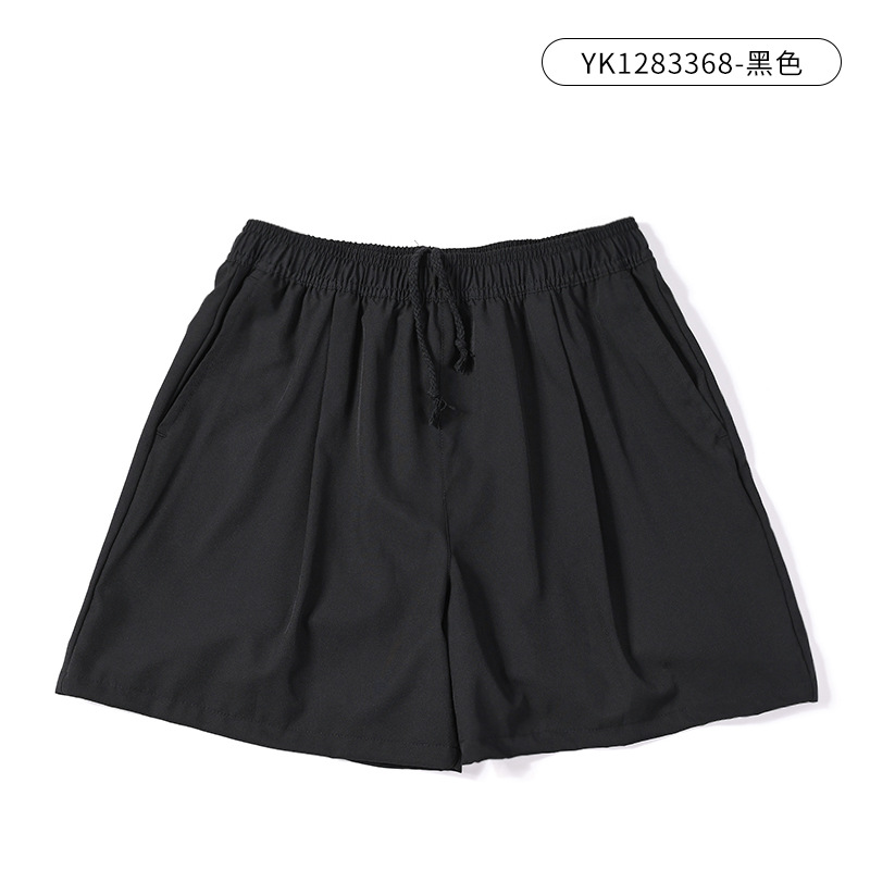 Pantalones cortos deportivos de secado rápido para mujer estilo delgado de verano 2025 nuevos pantalones de playa de pierna ancha sueltos simples y casuales