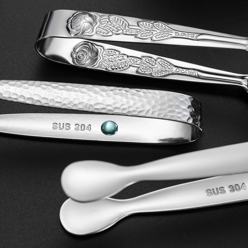 Creatividad transfronteriza de Amazon 304 barras de acero inoxidable rosa de café clips de helado clips de alimentos pequeños clips