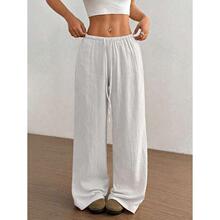 F 43802 Cotton high waist wide leg pants �ɽ������ȿ�