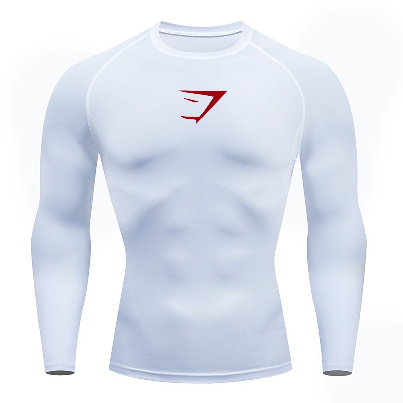 White with red label + long sleeves