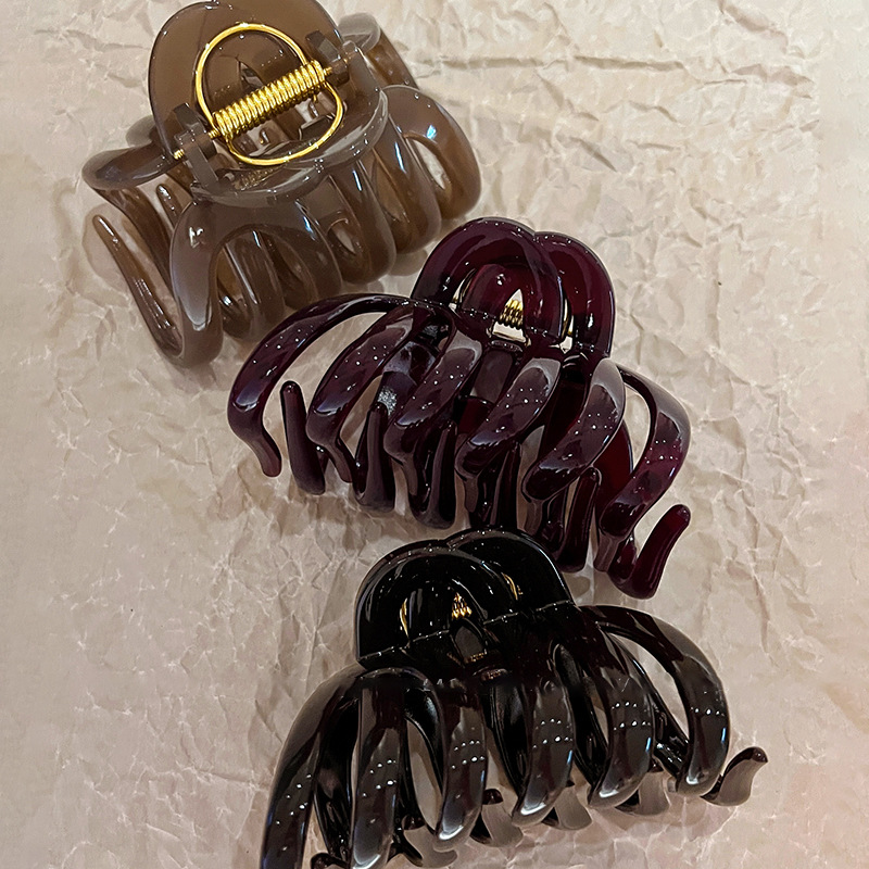 Horquilla hueca a rayas de calabaza acrílica