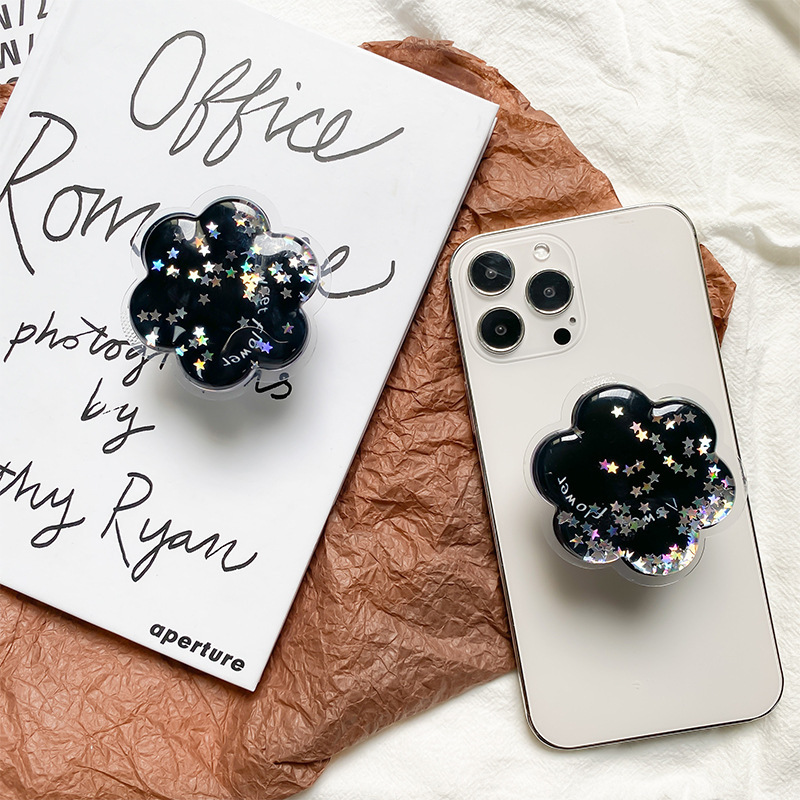 Handy-Airbag-Halterung, japanischer und koreanischer Instagram-Stil, selbstklebende Blume, erweiterbarer Treibsand, einfarbige Nische_voghion.com