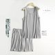 Men's Vest Shorts Set Loose Men's Sleeveless Top Skin-friendly Round Neck Home Wear Thin Summer