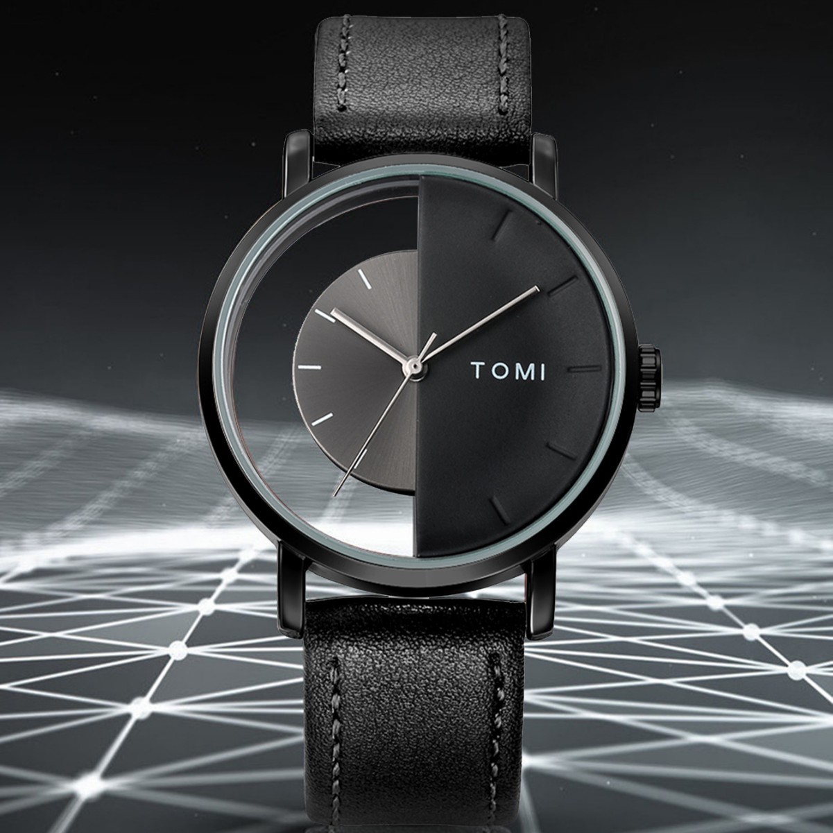 【小额批发】TOMI特米镂空设计透视表中性休闲时尚简约韩版手表