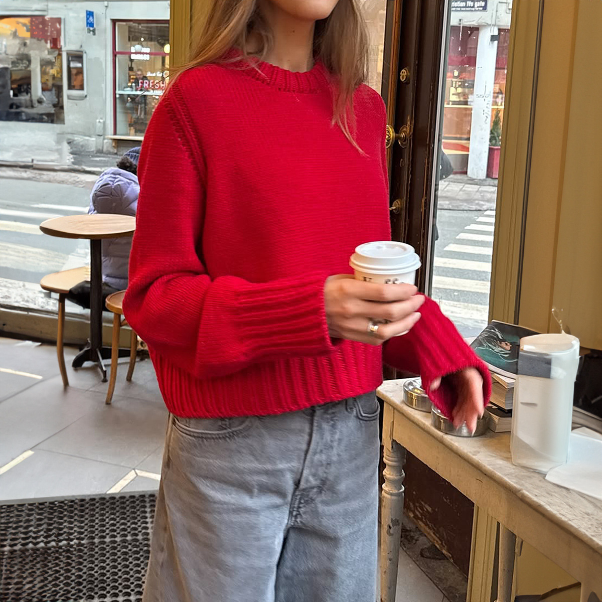 Kaikuo transfronterizo suéter de lana de color sólido de Europa y Estados Unidos básico de ropa de mujer otoño y invierno 2025 estación independiente de Amazon