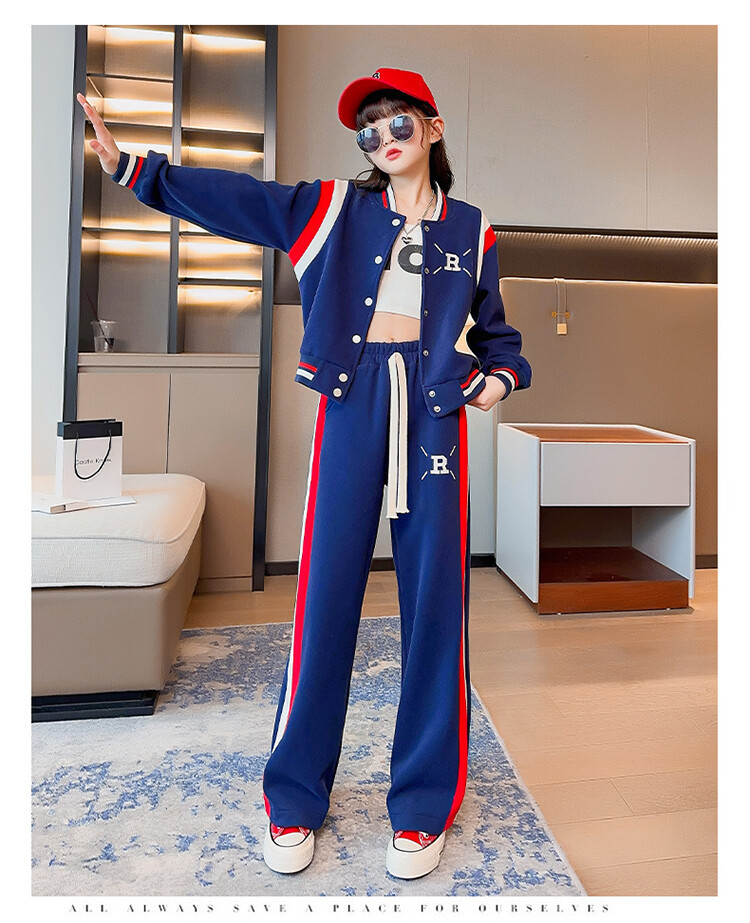 Girls' outfit 2023 new style girls' stylish baseball uniform children's clothing autumn sports two-piece set_voghion.com