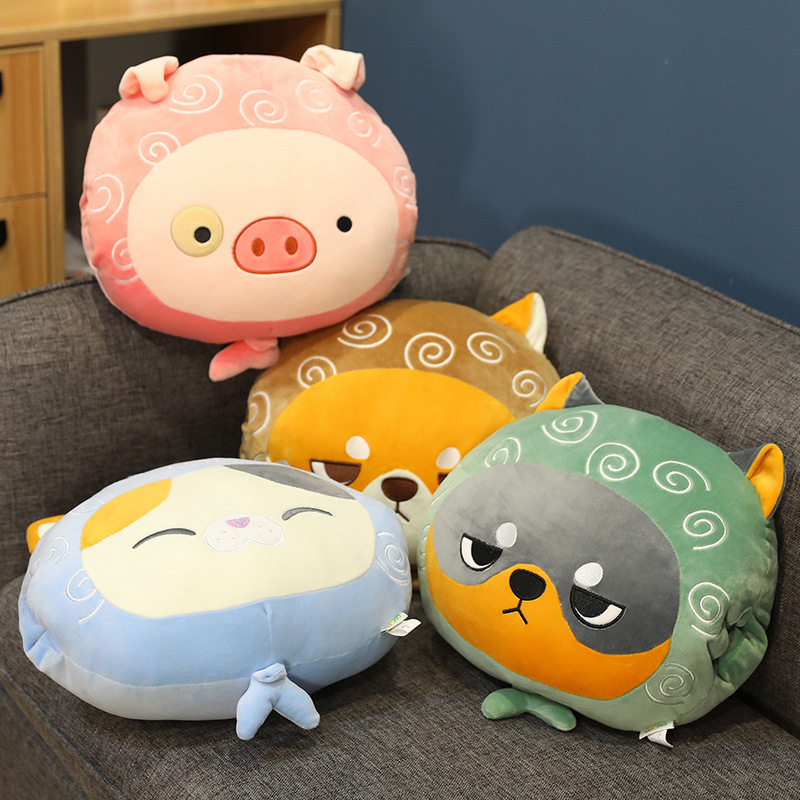 Dibujos animados invierno cálido mano almohada mano de felpa mano almohada cojín siesta almohada cerdo estudiante regalo de la Oficina