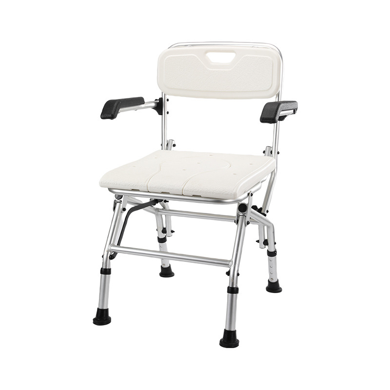 Las mujeres embarazadas de edad avanzada Silla de baño plegable Silla de baño práctico taburete de baño con discapacidad elevación de aleación de aluminio