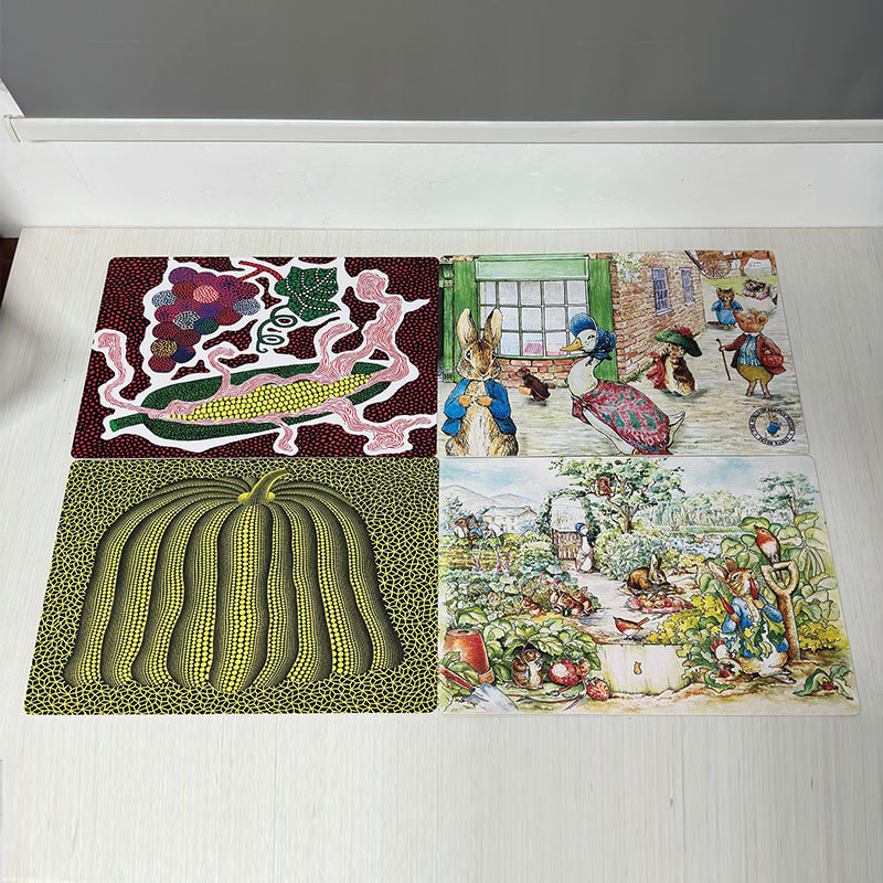 Scandinavian Rectangular Peter Rabbit Double-Layer Leather Placemat Waterproof and Oil-Proof Yayoi Pumpkin Mouse Pad Decoration Scandinavian Rectangular Peter Rabbit Double-Layer Leather Placemat Waterproof and Oil-Proof Yayoi Pumpkin Mouse Pad Decoration