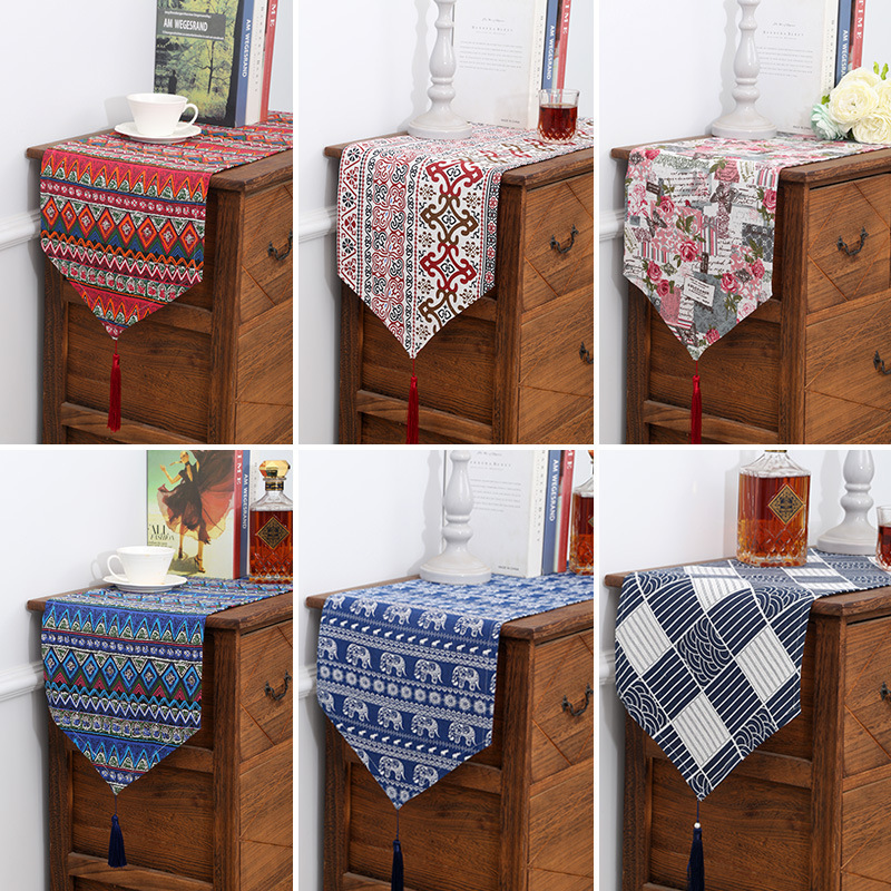 New Chinese Style Table Flag Ethnic Style Sideboard Cover Towel Style Zen Style Tea Table Flag Bucket Cabinet TV Cabinet Cover Cloth Tea Table Cloth New Chinese Style Table Flag Ethnic Style Sideboard Cover Towel Style Zen Style Tea Table Flag Bucket Cabinet TV Cabinet Cover Cloth Tea Table Cloth