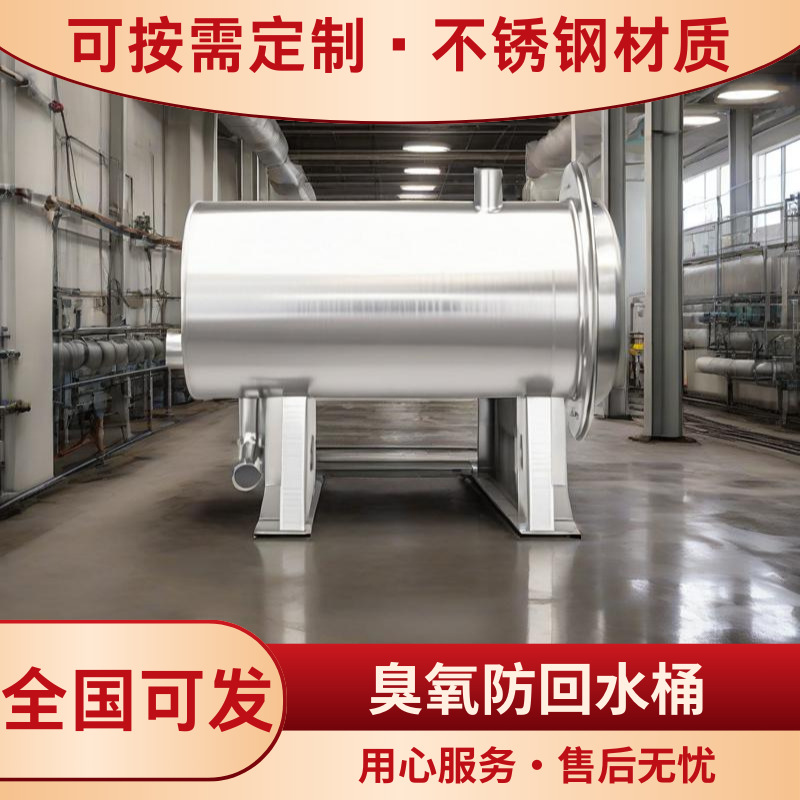 304 不锈钢臭氧防回水桶单向阀设计耐臭氧腐蚀装置外置