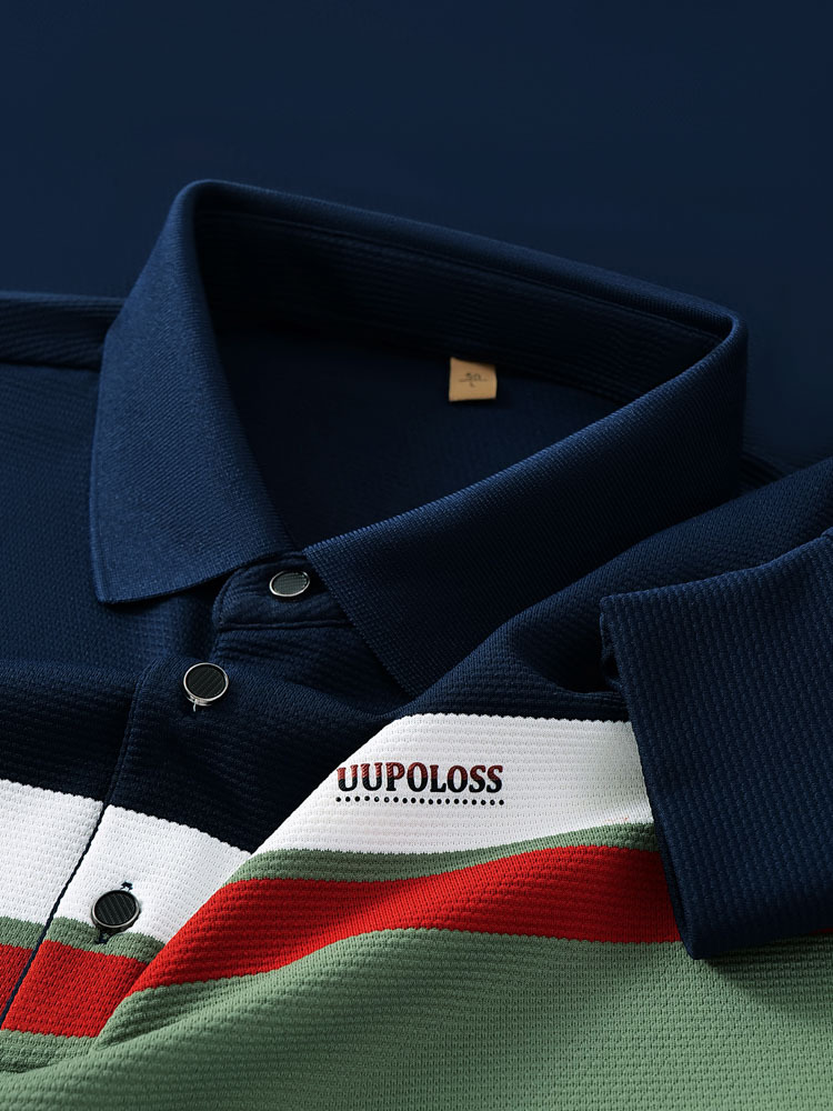 Marca de lujo ligera de alta gama de ropa de hombre camiseta nueva camiseta de manga larga con solapa t camiseta de polo de hombre a rayas de alto nivel