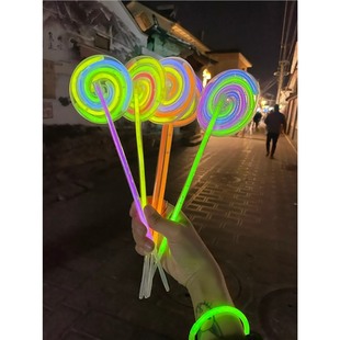 Fluorescent Lollipop Windmill Kidsren's Luminous Rotating Toy Luminous Fluorescent Stick Kindergarten Small Gift Halloween