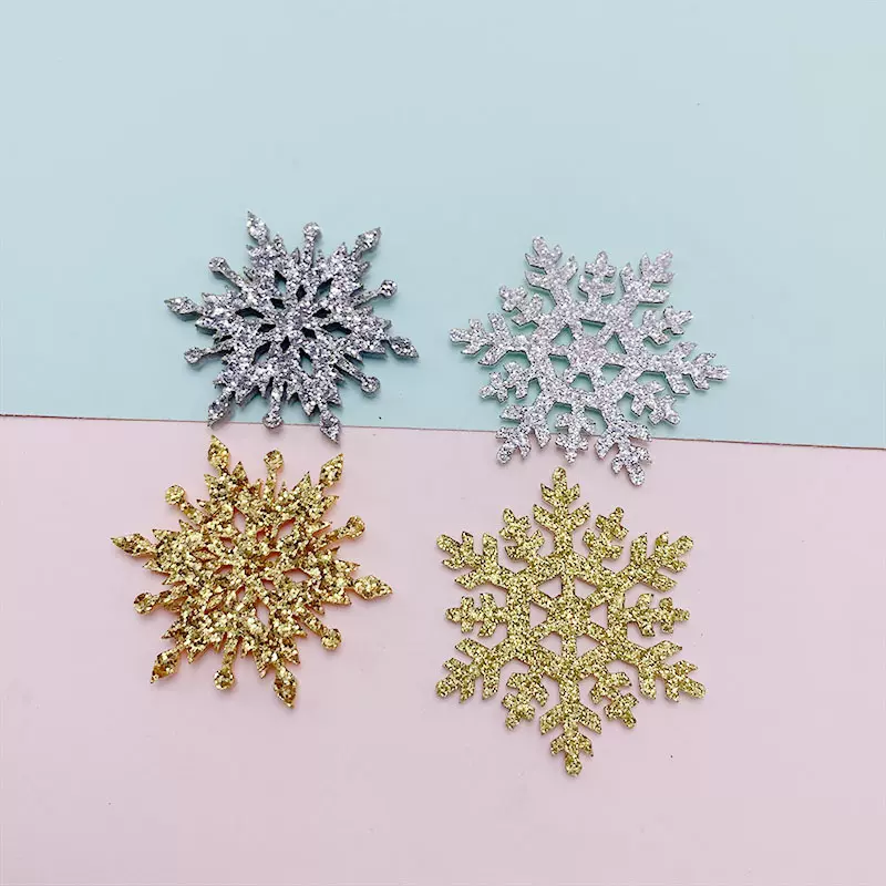 雪花贴片 手工自制儿童发饰配件 爱莎公主系材料 金粉雪花