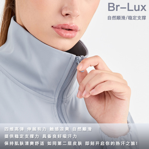 Cross-border new medium-strength thickened fitness clothes for women half-zip long-sleeved loose tops with pockets outdoor sports jackets