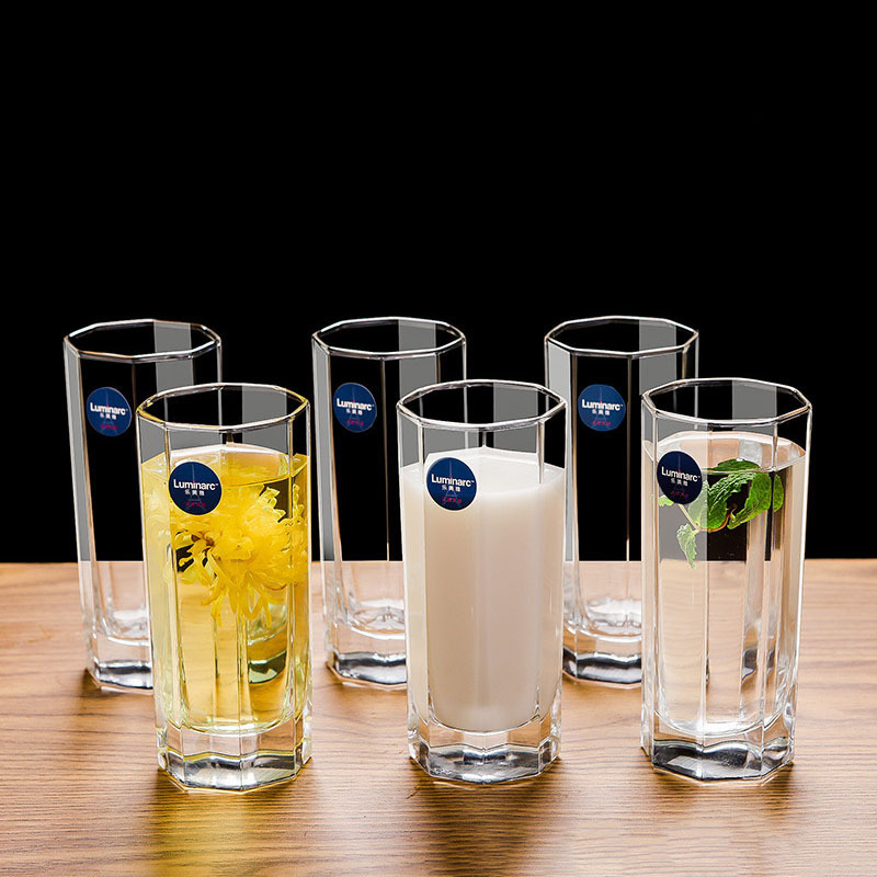 [Six Pack] Glass Household Heat-resistant Thickened Tea Cup Glass Water Cup Set Transparent Drinking Cup Household