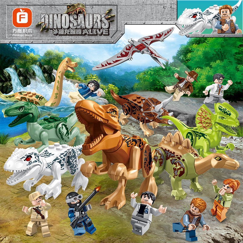 Square Orange Dinosaur Rampage Jurassic Tyrannosaurus Rex Stegosaurus Triceratops Boy Assembled Building Blocks Square Orange Dinosaur Rampage Jurassic Tyrannosaurus Rex Stegosaurus Triceratops Boy Assembled Building Blocks