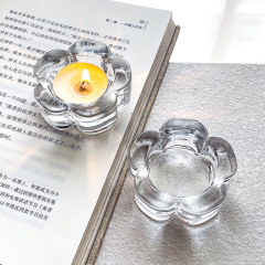 Ins梅の花ガラス燭台シンプルなレトロな装飾ロマンチックなキャンドルディナー燭台雰囲気道具プレゼント