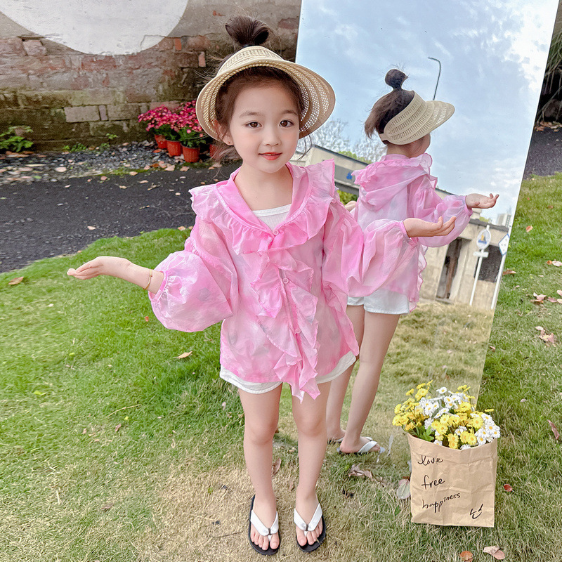 Summer Sun Protection Clothing for Girls 2024 New Arrival Summer Thin Skin Clothing for Baby Girls Fashion and Trendy Summer Outfit Air Conditioning Suit
